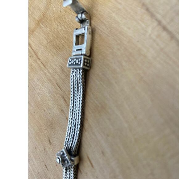 Vintage Multi strand sterling silver and Black onyx Bracelet‎ - Picture 3 of 6